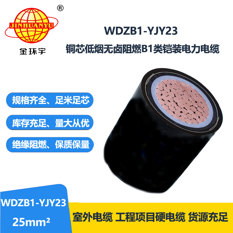 金环宇电线电缆 WDZB1-YJY23-25平方无卤低烟阻燃b1类电缆 铠装电缆