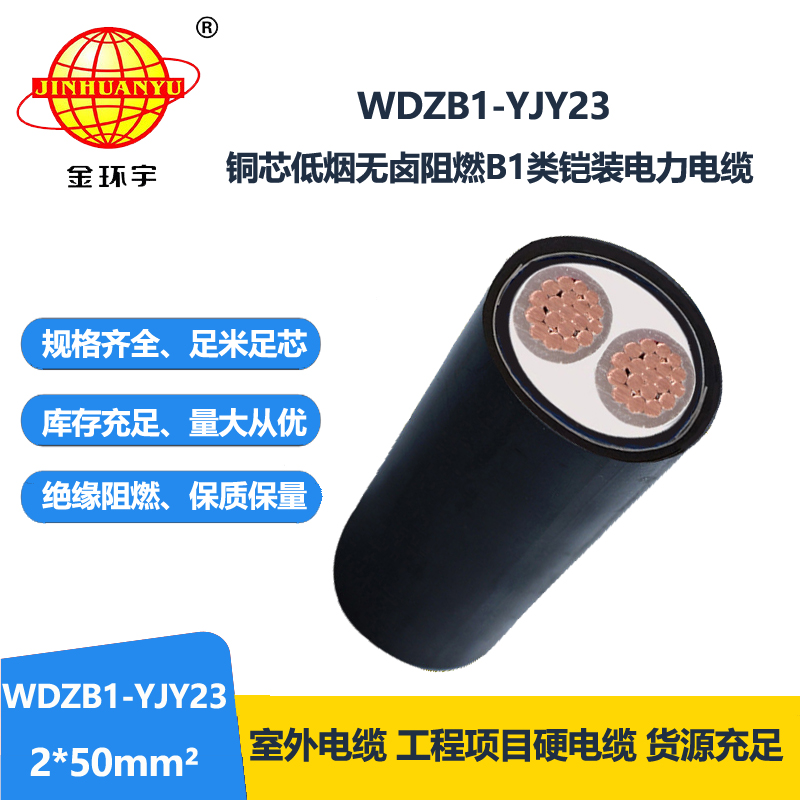 金环宇 WDZB1-YJY23-2X50平方 低烟无卤电缆 阻燃b1类