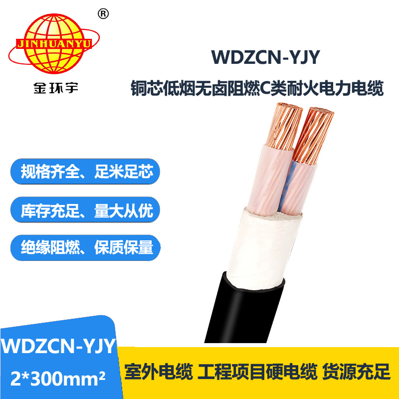 金环宇电缆 低烟无卤电缆WDZCN-YJY 2X300平方 c级阻