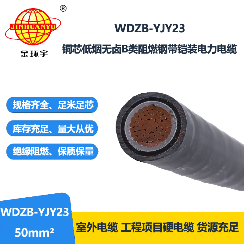 金环宇电线电缆 WDZB-YJY23-50平方 无卤低烟阻燃b级